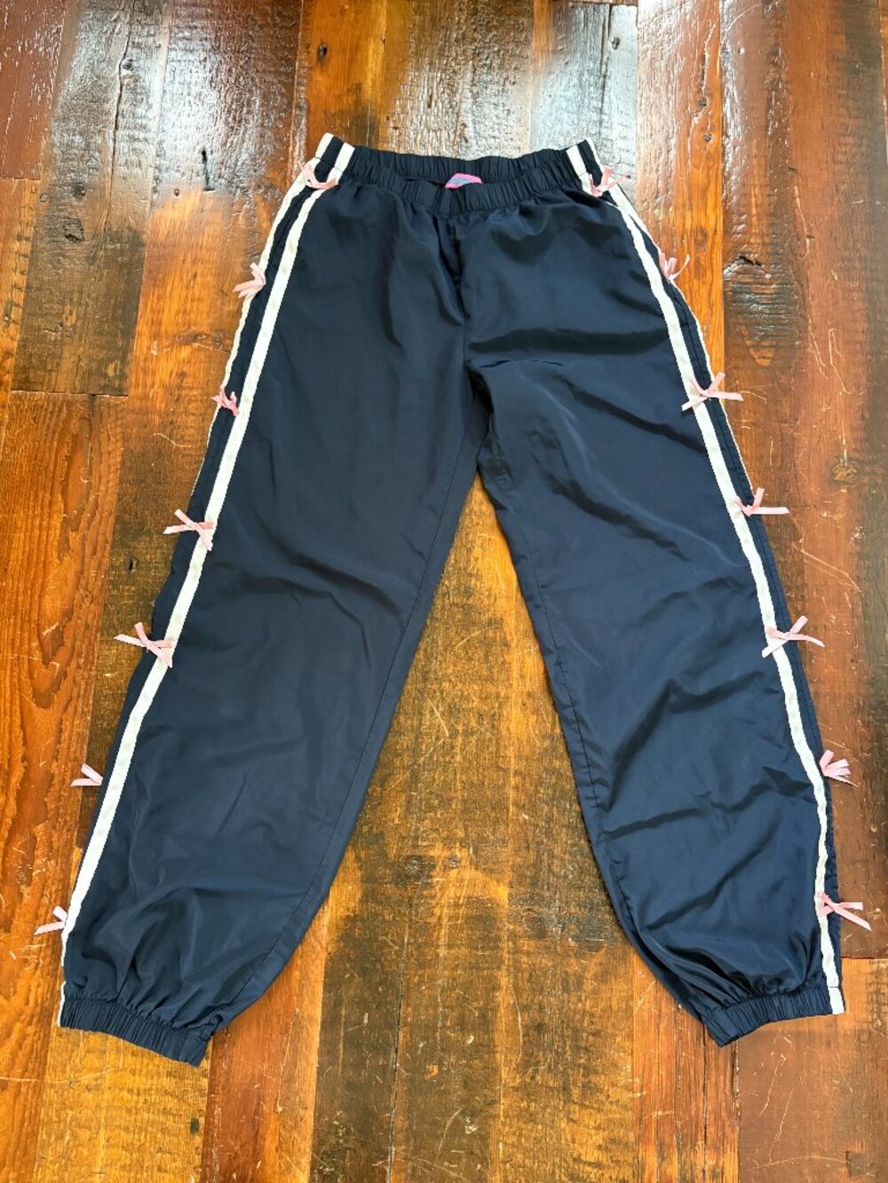 Edikted Bow Track Pants Size S Black Joggers Y2K Sporty Cute